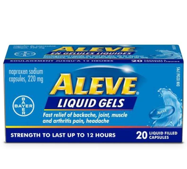 A box of Aleve® liquid gels