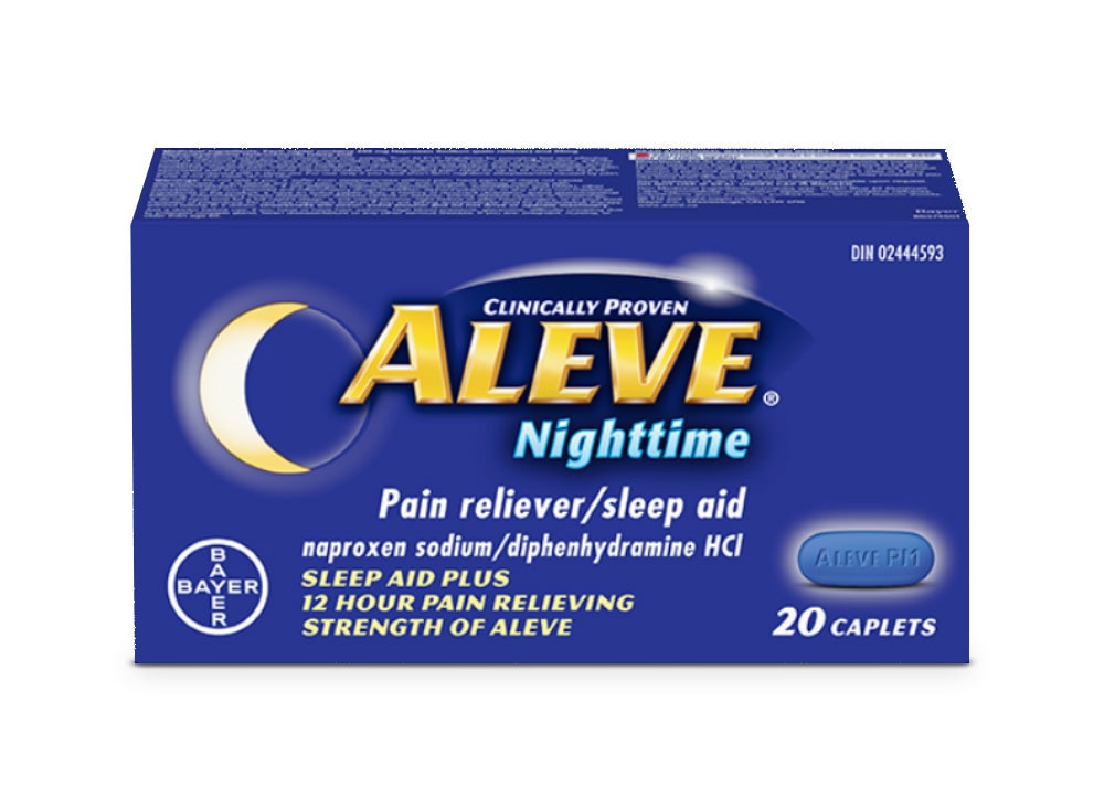 Aleve nighttime pain reliever with sleep aid aleve canada