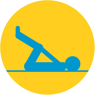 figure faisant un exercice d’étirement dans un cercle jaune
